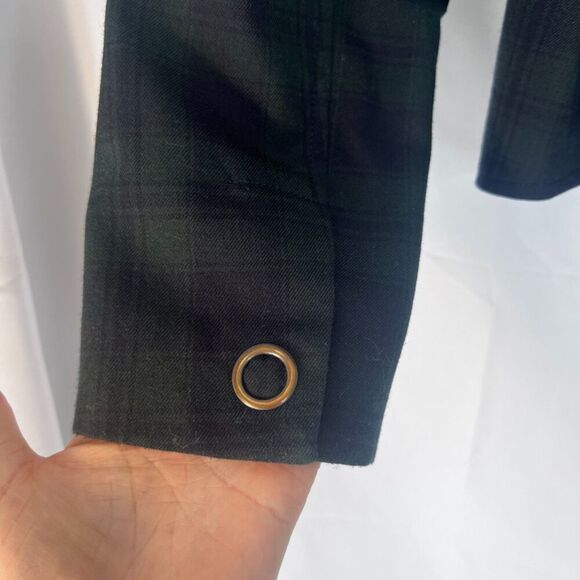 Cabi Plaid Blazer Jacket Size 6 Tartan Green Moto Classic Office Work Basic - Picture 8 of 9